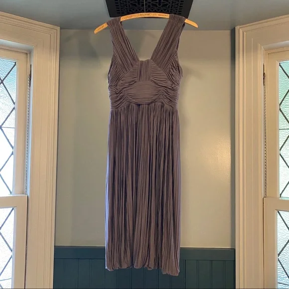 Burberry | Dresses | Burberry Pleated Sleeveless Midi Dress Plum Color Size  Eu 4 Us 68 | Poshmark